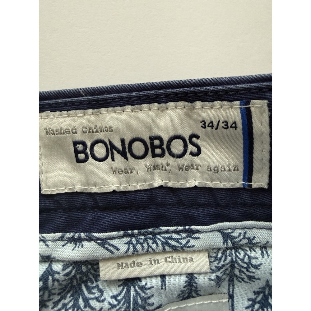 Bonobos Men's Chino Pants 34x34 Slim Fit Blue Casual Cotton See Description - Picture 7 of 15